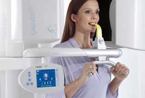 Woman using 3D scan technology